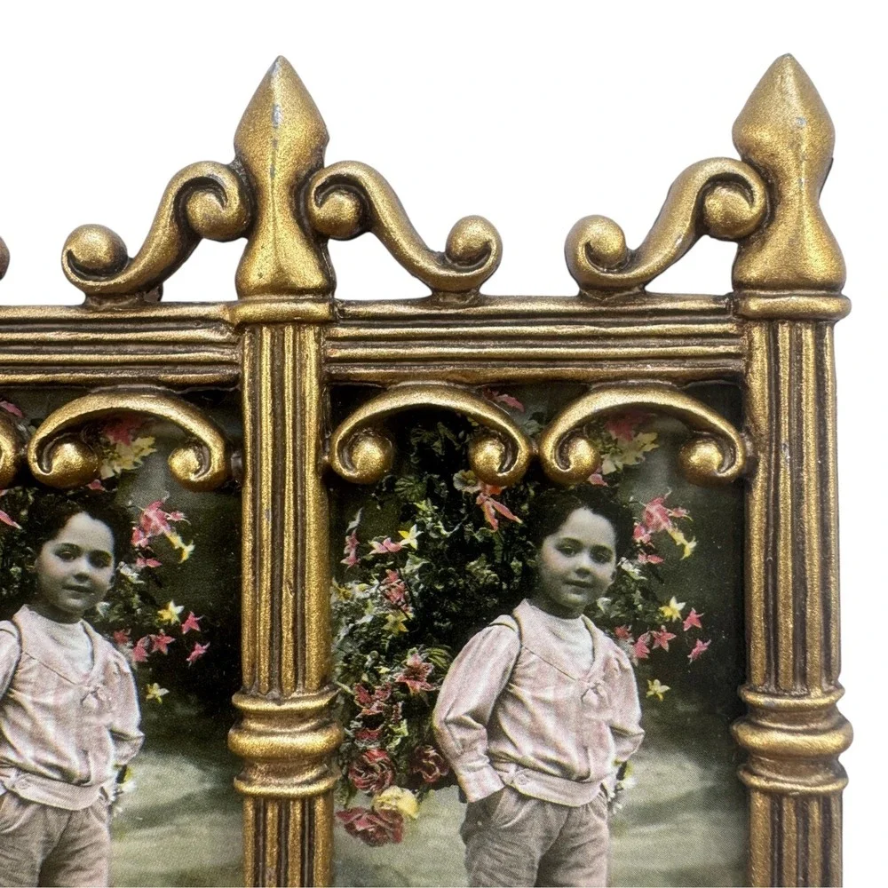 Ornate Metal Photo Frames Set of 3 Ornate Brass Silver Victorian Gothic Vintage